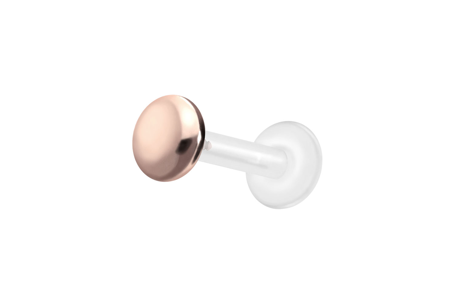PTFE Labret Piercing mit Innengewinde + Titan-Aufsatz FLACH